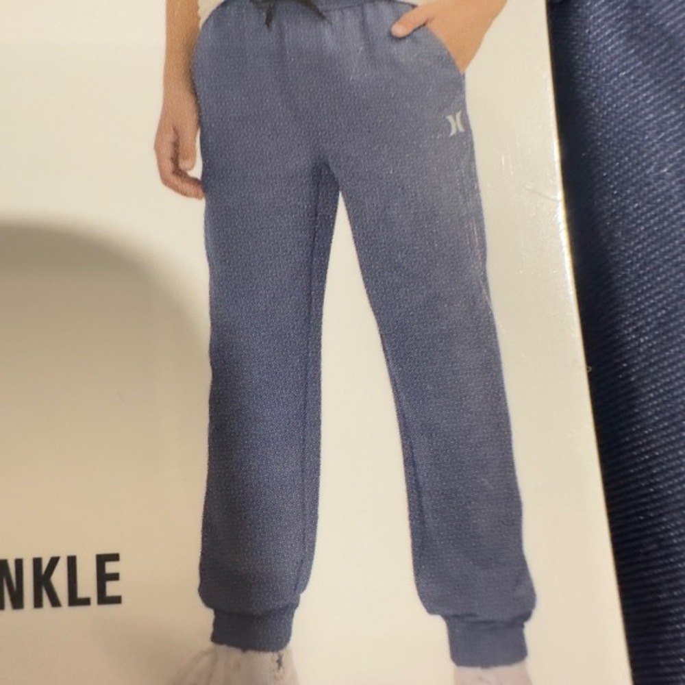 Hurley Kids Performance Jogger Blue Tapered Fit Pants Size L 10/12 NEW - Picture 3 of 9